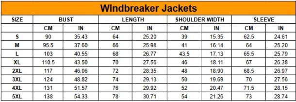 Web Size Windbreaker Jackets
