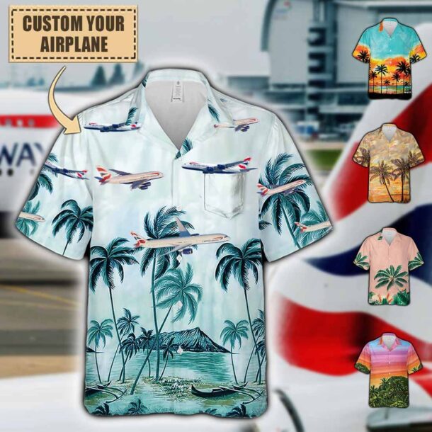 British Airways Personalized Airplane Pocket Hawaiian Shirt K538u