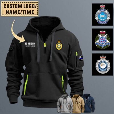 Custom Australian Policequarter Zip Hoodie J3lde