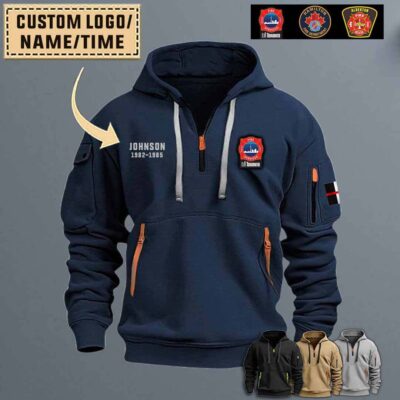 Custom Canadian Firefighterquarter Zip Hoodie Fsktv