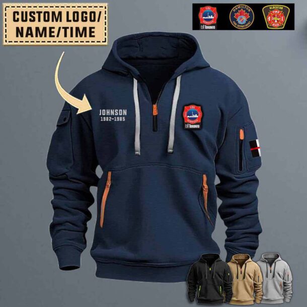 Custom Canadian Firefighterquarter Zip Hoodie Fsktv