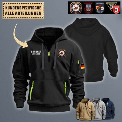 Custom German Firefighterquarter Zip Hoodie 1si07