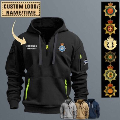 Custom Uk Police Quarter Zip Hoodie Iju23