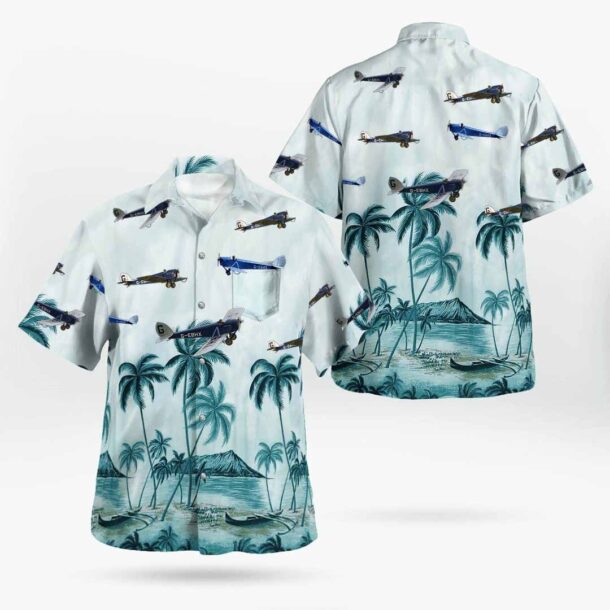 De Havilland Dh53 Humming Bird Dh53pocket Hawaiian Shirt Eqs9z