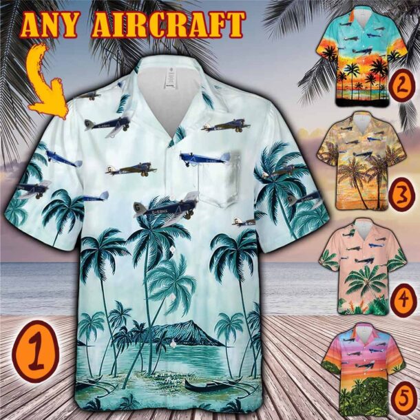 De Havilland Dh53 Humming Bird Dh53pocket Hawaiian Shirt Eziaw