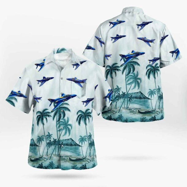 F 4j Phantom Ii Us Navy Blue Angels F4jpocket Hawaiian Shirt Xseme