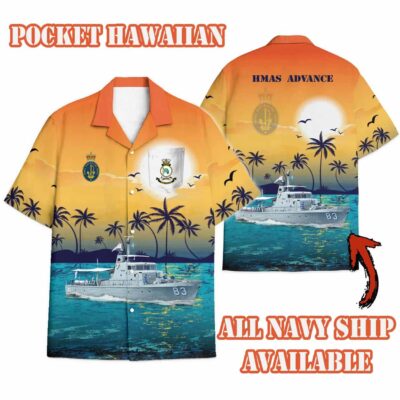 Hmas Advance P 83sunset Hawaiian Shirt M9n6c