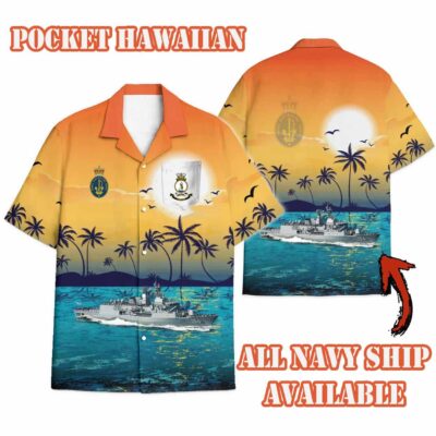 Hmas Parramatta Ffh 154sunset Hawaiian Shirt Izu7t