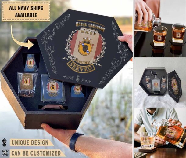 Hmcs Assiniboine Ddh 234military Decanter Set 0lt62