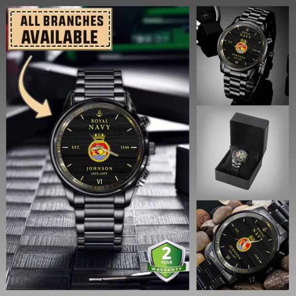 Hms Argonaut F56uk Branches Black Wrist Watch Sfo1c
