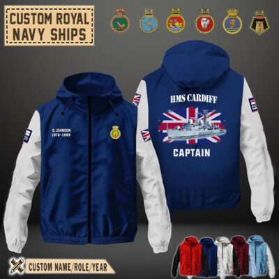 Hms Cardiff D108flag Windbreaker Jackets1 M89ac