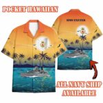HMS Exeter (D89)_Sunset Hawaiian Shirt
