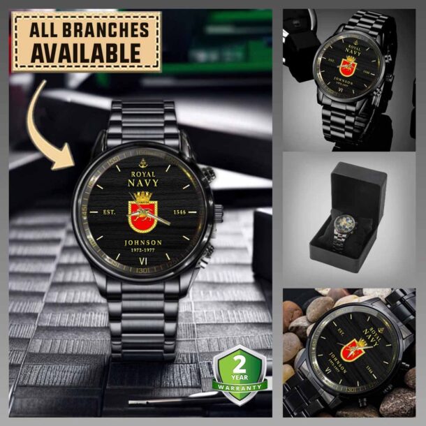 Hms Exmouth H02uk Branches Black Wrist Watch E1meg