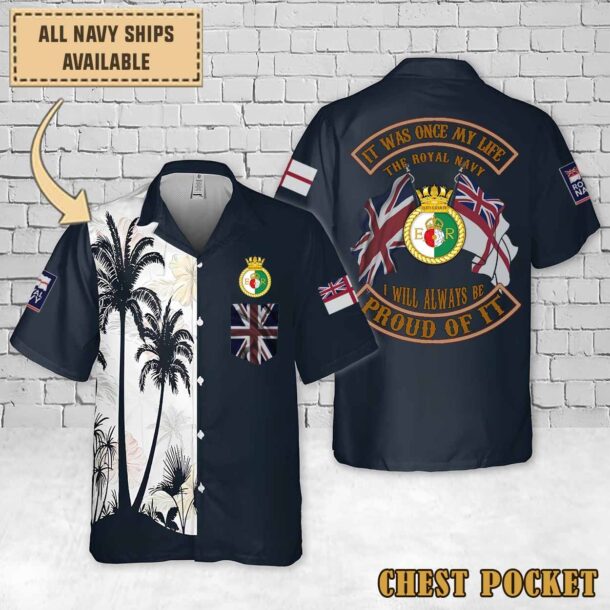 Hms Queen Elizabeth R08flag Hawaiian Shirt 71btt