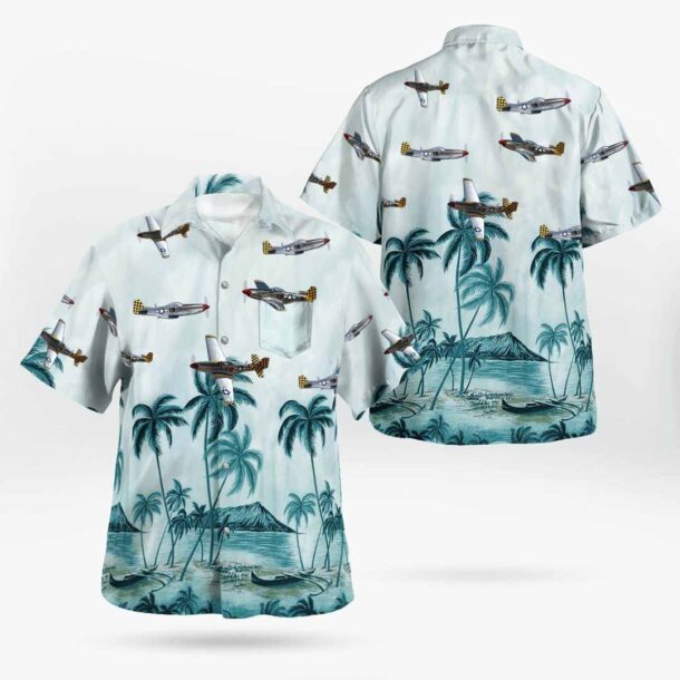 P 51 Mustang Checkertail Clan P51 19pocket Hawaiian Shirt Ux8zo