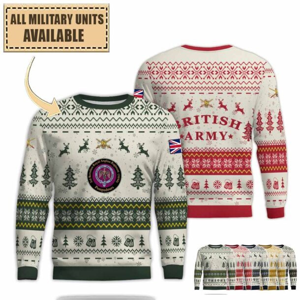 The 3rd Battalion Royal Anglian Regiment Pompadourspremium Ugly Sweater Hbol7