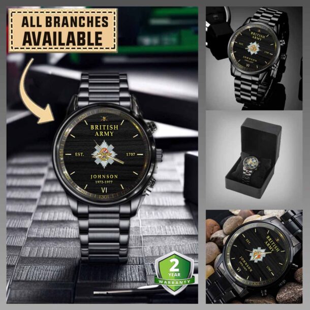 The Royal Scots The Royal Regimentuk Branches Black Wrist Watch R8hsz
