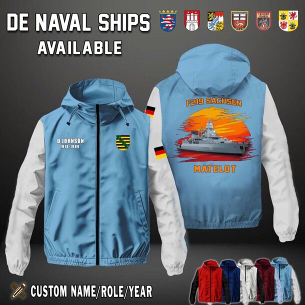 Custom DE Naval Ships Sunset Windbreaker Jackets 2