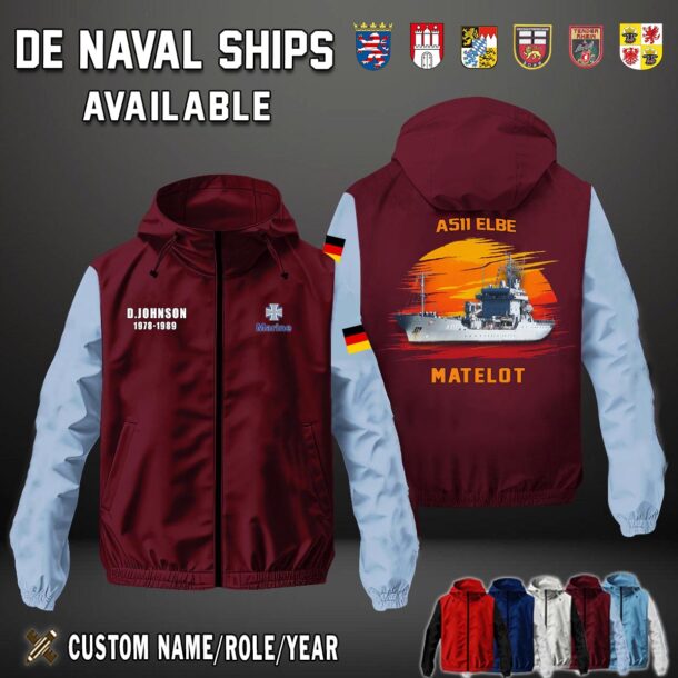 Custom DE Naval Ships Sunset Windbreaker Jackets 3