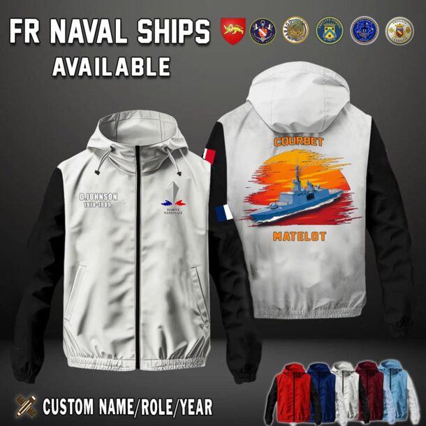 Custom FR Naval Ships Sunset Windbreaker Jackets 2
