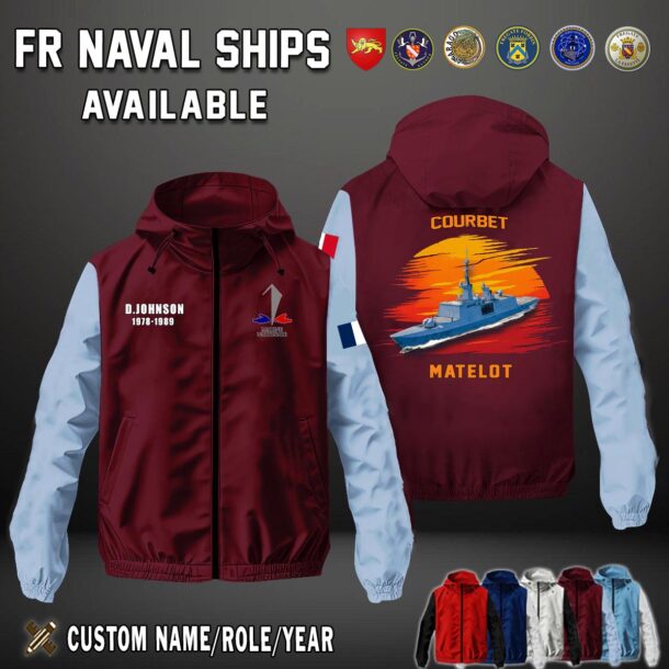 Custom FR Naval Ships Sunset Windbreaker Jackets 3