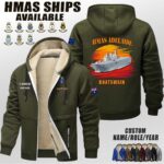Custom HMAS Ships Sunset Fleece Zip Hoodie 1