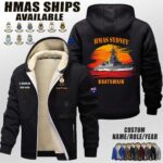 Custom HMAS Ships Sunset Fleece Zip Hoodie 2