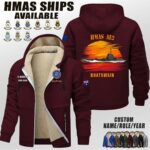 Custom HMAS Ships Sunset Fleece Zip Hoodie 4