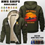 Custom HMS Ships Sunset Fleece Zip Hoodie 2
