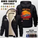 Custom HMS Ships Sunset Fleece Zip Hoodie 4