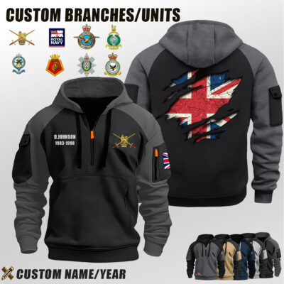 Custom UK Bracnhes Halfzip Hoodie 1