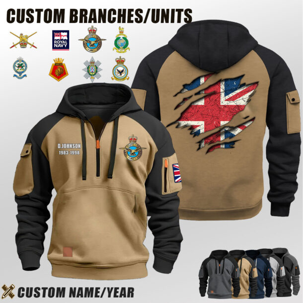 Custom UK Bracnhes Halfzip Hoodie 2