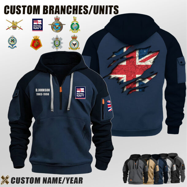 Custom UK Bracnhes Halfzip Hoodie 3