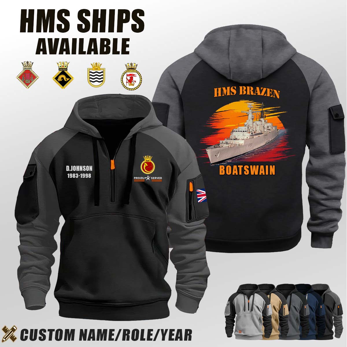 HMS Brazen (F91)_Sunset Halfzip Hoodie