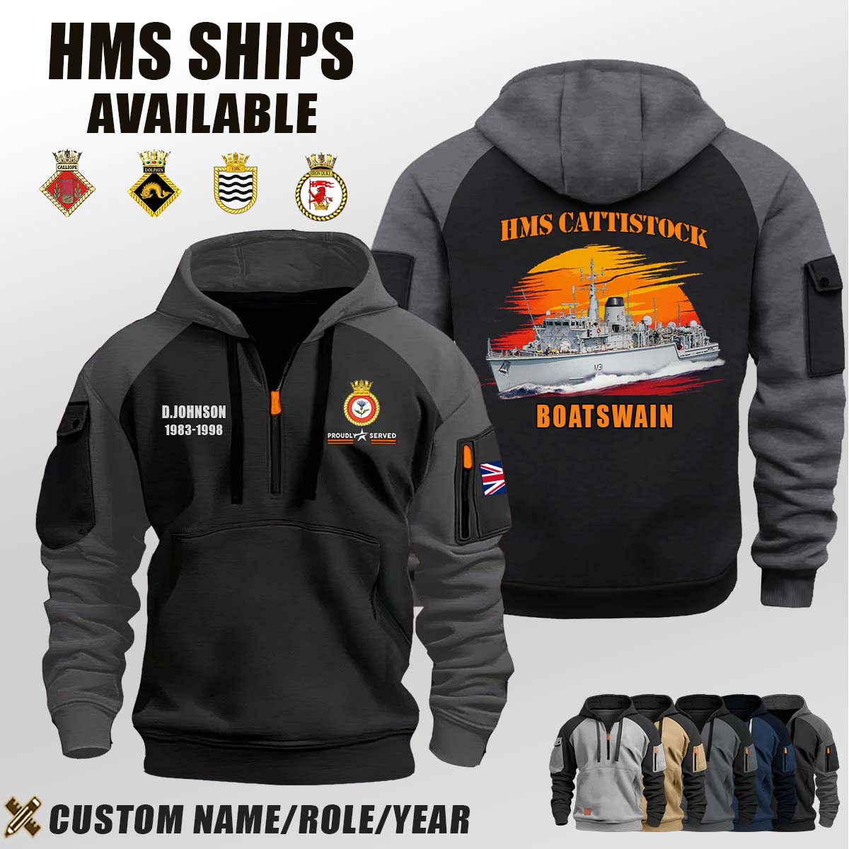 HMS Cattistock (M31)_Sunset Halfzip Hoodie