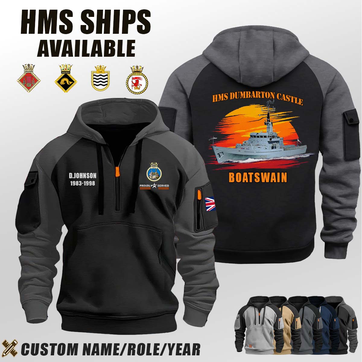 HMS Dumbarton Castle (P265)_Sunset Halfzip Hoodie