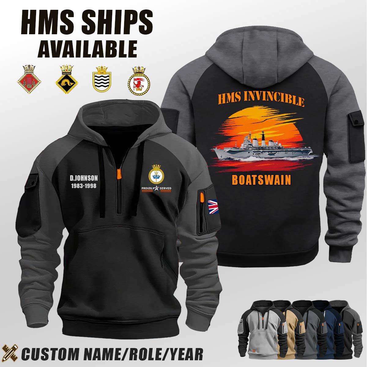 HMS Invincible (R05)_Sunset Halfzip Hoodie