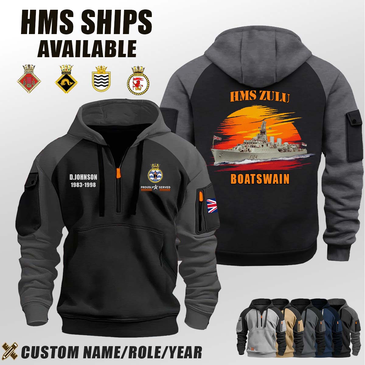 HMS Zulu (F124)_Sunset Halfzip Hoodie