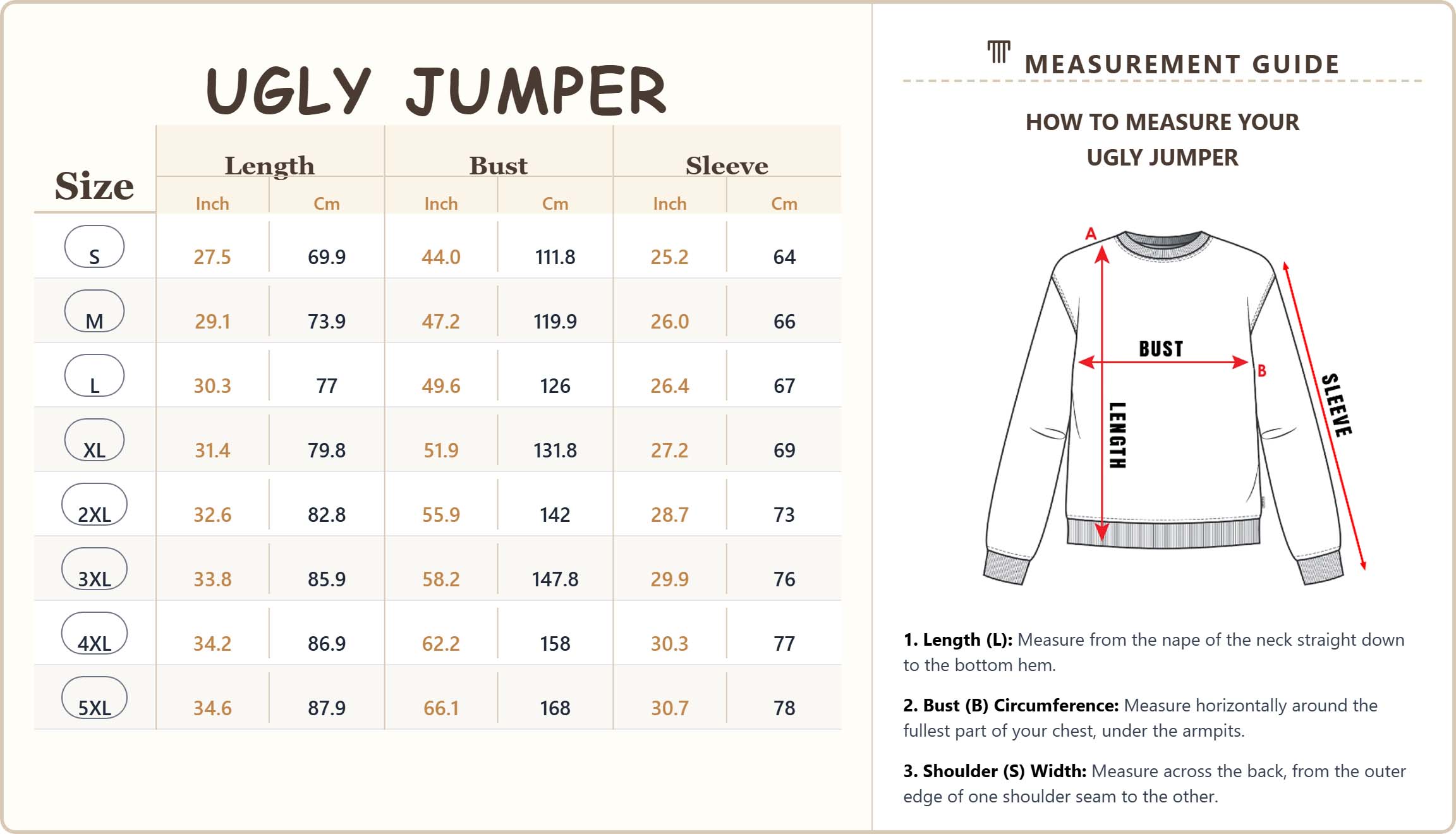 Jumper Sizechart